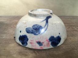 WH24653【四十八號老倉庫】二手 早期 台灣 青花 手繪 胭脂紅 花 碗 麵碗 湯碗公 19cm 有瑕 1碗價 歷史價格詳細信息