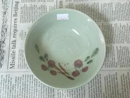 WH27676【四十八號老倉庫】全新 早期 台灣 手繪 胭脂紅 花 碗 淺寬碗 14.8cm 1碗價 完整【懷舊收藏拍片 歷史價格詳細信息