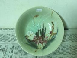 WH27827【ㄚ嬤ㄟ硘仔】全新 早期 台灣 手繪 竹花 胭脂紅 碗公 淺寬碗 18.4cm 1碗價 完整【懷舊收藏拍片 歷史價格詳細信息