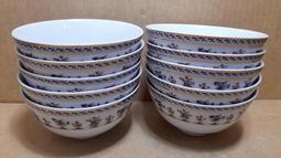 早期大同瓷碗 大同窯歌林青花瓷碗 飯碗 寬口碗 - 直徑12 公分 -8 碗合售 歷史價格詳細信息