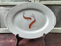 庄腳柑仔店~早期龍蝦腰子盤~尺寸:26*19*高3公分 歷史價格詳細信息