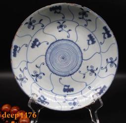 #青花瓷盤# 清三代乾隆外銷瓷青花山水盤 明清景德鎮陶瓷器清29540 歷史價格詳細信息