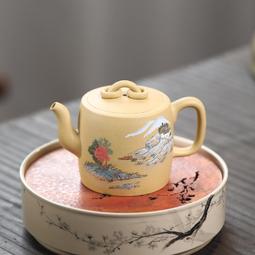 宜興紫砂壺雙國工合作款手工茶壺原礦紅清水泥高竹壺茶具 歷史價格詳細信息