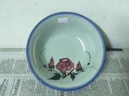 WH27827【ㄚ嬤ㄟ硘仔】全新 早期 台灣 手繪 竹花 胭脂紅 碗公 淺寬碗 18.4cm 1碗價 完整【懷舊收藏拍片 歷史價格詳細信息