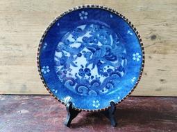 庄腳柑仔店~早期青花山水風景圓盤大盤 歷史價格詳細信息