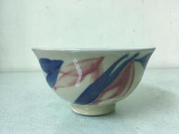 WH27414【四十八號老倉庫】全新 早期 台灣 藍釉 樹葉紋 古早碗 飯碗 米糕碗 碗粿碗 完整 1碗價 歷史價格詳細信息