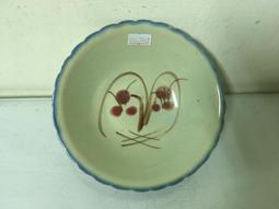 WH27602【四十八號老倉庫】全新 早期 台灣 綠釉 手繪 胭脂紅 花 碗 深碗 15.5cm 1碗價【懷舊收藏拍片道 歷史價格詳細信息