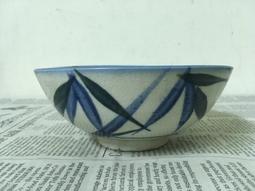 WH27413【四十八號老倉庫】全新 早期 台灣 藍釉 樹葉紋 古早碗 飯碗 米糕碗 碗粿碗 完整 1碗價 歷史價格詳細信息
