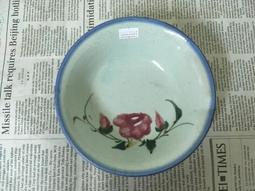 WH27534【四十八號老倉庫】全新 早期 台灣 藍釉 扇竹鳥金魚紋 古早碗 飯碗 碗粿碗 小瑕 1碗價【懷舊收藏擺飾道 歷史價格詳細信息