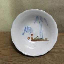 WH14175【四十八號老倉庫】全新 早期 台灣 手繪 胭脂紅 花 碗 中碗公 18.2cm 有瑕 1碗價 歷史價格詳細信息