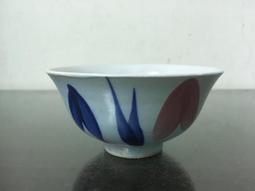 WH26638【四十八號老倉庫】全新 早期 台灣 藍釉 樹葉紋 古早碗 飯碗 米糕碗 碗粿碗 11.2cm 1碗價 歷史價格詳細信息