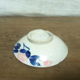 WH7230【四十八號老倉庫】全新 早期 台灣製 藍釉 手繪 白梅花 碗 麵碗 湯碗 16.5cm 原瑕 1碗價【懷舊擺 歷史價格詳細信息