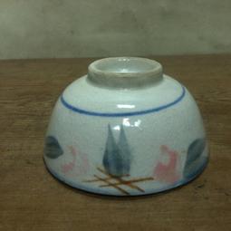 WH4466【四十八號老倉庫】全新 早期 台灣 手繪 胭脂紅 花 碗 淺碗 小盤子 14.3cm 1碗價【懷舊收藏擺飾道 歷史價格詳細信息