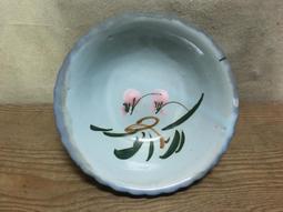 WH17496【四十八號老倉庫】全新 早期 台灣 淡藍釉 手繪 胭脂紅 花 碗 麵碗 湯碗 17.8cm 有瑕 1碗價 歷史價格詳細信息