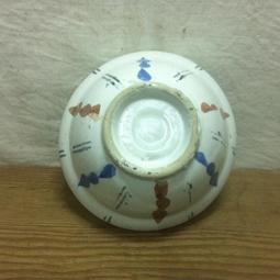 WH7851【四十八號老倉庫】全新 早期 台灣 咖啡藍綠色 點點 粗碗 滷肉飯 肉圓 茶碗 冰碗 13.7cm 1碗價 歷史價格詳細信息