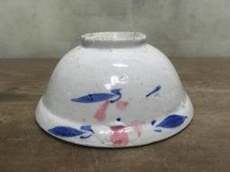 WH16646【四十八號老倉庫】全新 早期 台灣 手繪 胭脂紅 花 碗 麵碗 湯碗公 18.6cm 有瑕 1碗價 歷史價格詳細信息