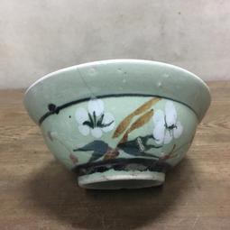 WH13566【四十八號老倉庫】全新 早期 台灣 手繪 白梅花 胭脂紅 花 碗 麵碗 湯碗 14.7cm 1碗價【懷舊收 歷史價格詳細信息