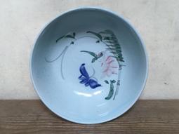 WH15478【四十八號老倉庫】全新 早期 台灣 手繪 胭脂紅 花 碗 大碗公 21.5cm 有瑕 1碗價 歷史價格詳細信息