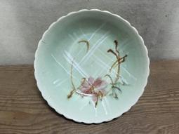 WH10725【四十八號老倉庫】全新 早期 台灣 ChingLorng 蝦紋 盤 腰子盤 22.5cm 1盤價【懷舊收藏 歷史價格詳細信息