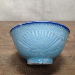 WH11603【四十八號老倉庫】二手 早期 台灣 竹編紋 福字 碗 飯碗 12.3cm 有瑕 1碗價 歷史價格詳細信息