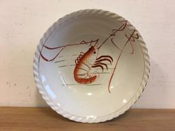 WH3835【四十八號老倉庫】二手 早期 台灣 手繪 山水松樹帆船茅屋 大碗公 21cm 有瑕 1碗價 歷史價格詳細信息