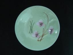 WH12311【四十八號老倉庫】全新 早期 台灣 手繪 胭脂紅 花 碟 盤 點心盤 14.5cm 1盤價【懷舊收藏擺飾道 歷史價格詳細信息