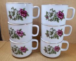 早期大同馬克杯  花系列厚實馬克杯-  6杯合售 歷史價格詳細信息