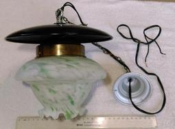 吊燈(9)~E27~250V 6A~不附燈泡~無吸頂盤~功能正常~早期日本燈座~裙襬造型玻璃燈罩 歷史價格詳細信息