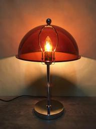 WH28121【四十八號老倉庫】全新 中國製 橘色 雙圓 玻璃燈罩 鐵柄 鐵座 微調 桌燈 檯燈 高33.5cm 1盞價 歷史價格詳細信息