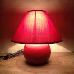 WH11820【四十八號老倉庫】二手 早期 台灣 布燈罩 鐵柄 鐵座 拉條 桌燈 檯燈 高43.5cm【懷舊收藏擺飾道具 歷史價格詳細信息