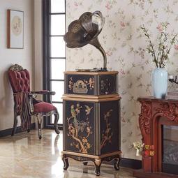 留聲機復古風格款電唱機實木歐式大喇叭黑膠唱片機客廳擺件音響 歷史價格詳細信息