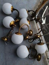 極美 銅壁燈 手工玻璃  星球壁燈  伸縮 微調開關 同款另有 吊燈 桌燈 歷史價格詳細信息