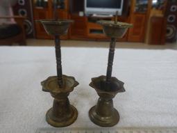 燭台(27)~~銅製~~含針總高約19CM~~不吸磁~~一對合售 歷史價格詳細信息