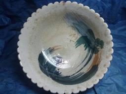 [布列格]早期 老 大碗公 風景畫圖樣  蓮花邊 口寬:21.5cm 高:7cm 品相如圖 c90 歷史價格詳細信息