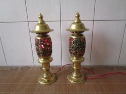 銅燈 幾何 陣列 老燈  . 純銅 鑲嵌 完美品 . 全件完整 底座木板 . 尺寸 33.5台中Under Object 歷史價格詳細信息