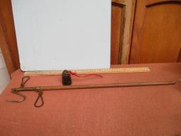 早期手秤.秤仔(9)~~豬公秤.量仔~~秤桿長約154CM~~無秤尾~~日本秤子~~懷舊.擺飾.掛飾.道具 歷史價格詳細信息