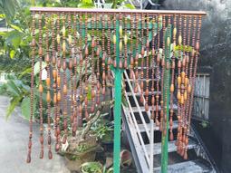 庄腳柑仔店~早期木珠串珠門簾穿堂簾~尺寸:90*最長至80最短至30公分 價格比較,價格查詢,歷史價格詳細信息