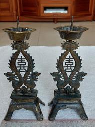 燭台(27)~~銅製~~含針總高約19CM~~不吸磁~~一對合售 歷史價格詳細信息