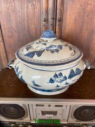 鄉村裡收的手繪青花盤，雙圈款，有殘了，帶老鋸釘！賣個瓷片價1216 歷史價格詳細信息