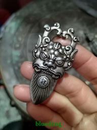 瑞獸天然和田碧貔貅戒指925純銀鑲嵌經典開口可調節中性 歷史價格詳細信息