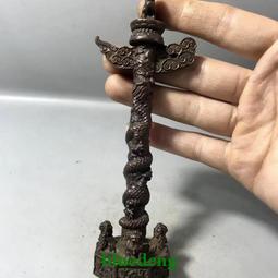 古董龍柱鳳梨錫燈高52公分(龍柱燈 蟠龍燈 龍燈 安金 雙色 錫燈 含框太子樓燈：宴王佛俱.拜拜燈具。接駕送禮) 歷史價格詳細信息