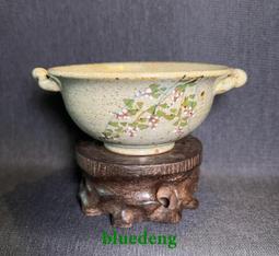 柴燒手繪釉下青花釉上彩 年代物 畫工極其細致 磁質極其細潤透8398 歷史價格詳細信息