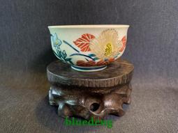 日本老九谷造扇面開窗人物雪景重描金手繪內細字湯吞杯15226 歷史價格詳細信息