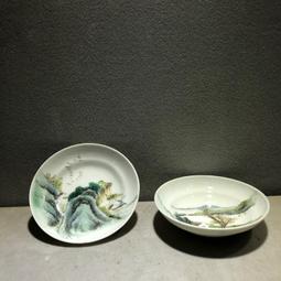 粉彩山水景德鎮碗五六七老廠瓷國營瓷廠瓷器民族碗包老瓷器老廠貨 歷史價格詳細信息
