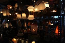 桌燈 十字橡木 Mid-Century 角型鑲嵌 吹製玻璃 . 徑 44 高 54 歷史價格詳細信息