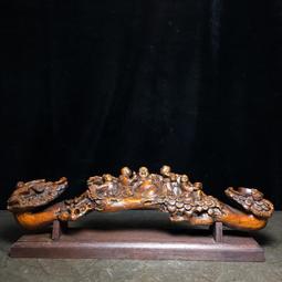 古董古玩木雕  黃楊木浮雕鸚鵡擺件，農村老物件舊貨復古收藏 歷史價格詳細信息