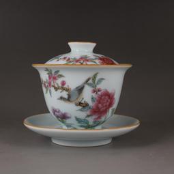 古董古玩瓷器收藏清乾隆粉彩手繪花鳥紋貫耳瓶老物件包老31/23 歷史價格詳細信息