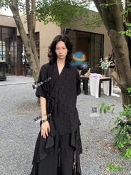 夏季新中式國風山本暗黑不規則褲子男冰絲薄款武士裙褲闊腿休閑褲#樂營男裝 歷史價格詳細信息