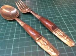 銅製叉子.湯匙~~2支合售 歷史價格詳細信息