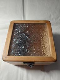 壓花玻璃盤 實木盤 木托盤 居家收納 托盤櫸 裝飾收納盤老式 現貨復古海棠花收納盤 玻璃托盤 歷史價格詳細信息